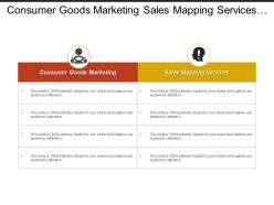 Consumer goods marketing sales mapping services marketing budget cpb