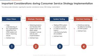 Consumer Service Strategy Transformation Important Considerations During Consumer Service Strategy Implementation