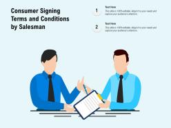 Consumer signing terms and conditions by salesman