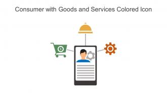 Consumer With Goods And Services Colored Icon In Powerpoint Pptx Png And Editable Eps Format