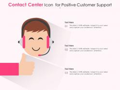 Contact center icon for positive customer support