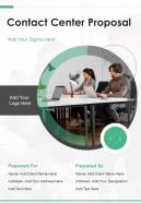 Contact Center Proposal Example Document Report Doc Pdf Ppt
