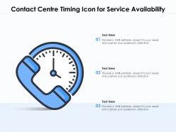 Contact centre timing icon for service availability