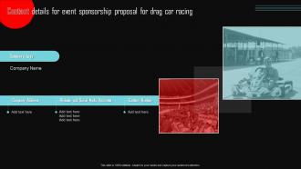 Contact Details For Event Sponsorship Proposal For Drag Car Racing