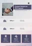 Contact Details For Pr Proposal One Pager Sample Example Document