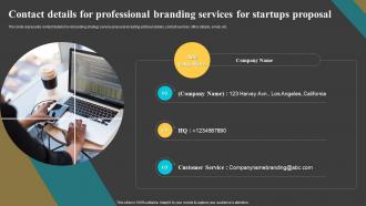 Contact Details For Professional Branding Services For Startups Proposal Ppt Topics