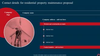 Contact Details For Residential Property Maintenance Proposal