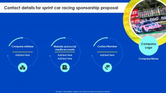 Contact Details For Sprint Car Racing Sponsorship Proposal Ppt Slides Styles