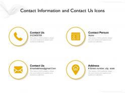 Contact Information And Contact Us Icons