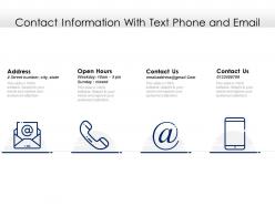 Contact information with text phone and email