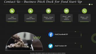 Contact Us Business Pitch Deck For Food Start Up Ppt Guidelines
