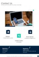 Contact Us Co Sell Partnership Company One Pager Sample Example Document