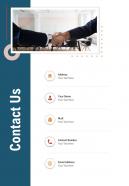 Contact Us Commercial Proposal One Pager Sample Example Document