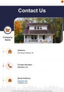 Contact Us Commercial Real Estate Proposal One Pager Sample Example Document