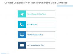 Contact us details with icons powerpoint slide download