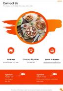 Contact Us Food Ordering System Proposal One Pager Sample Example Document