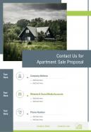 Contact Us For Apartment Sale Proposal One Pager Sample Example Document