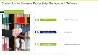 Contact us for business productivity management software ppt slides background image