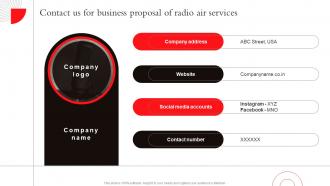 Contact Us For Business Proposal Of Radio Advertising Campaign Proposal