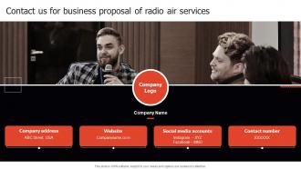 Contact Us For Business Proposal Of Radio Proposal For New Media Firm Services