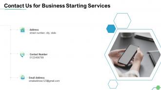 Contact us for business starting services ppt slides image