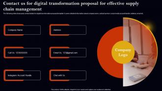 Contact Us For Digital Transformation Proposal For Effective Supply Chain Management