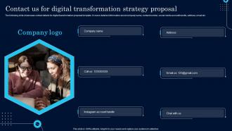 Contact Us For Digital Transformation Strategy Proposal Ppt Powerpoint Presentation Diagram Lists