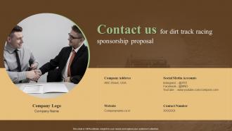 Contact Us For Dirt Track Racing Sponsorship Proposal Ppt Show Graphics Pictures