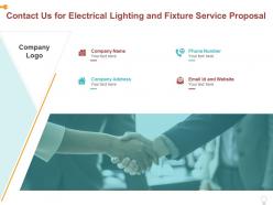Contact us for electrical lighting and fixture service proposal ppt powerpoint presentation file background