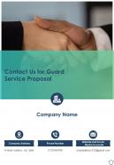 Contact Us For Guard Service Proposal One Pager Sample Example Document