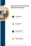 Contact Us For HR Activities Automation Proposal One Pager Sample Example Document