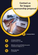 Contact Us For League Sponsorship Proposal One Pager Sample Example Document