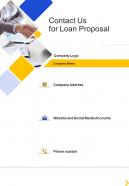 Contact Us For Loan Proposal One Pager Sample Example Document