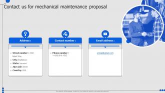 Contact Us For Mechanical Maintenance Proposal Ppt Slides Professional