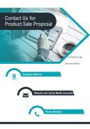 Contact Us For Product Sale Proposal One Pager Sample Example Document