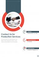 Contact Us For Production Services One Pager Sample Example Document