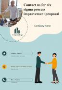 Contact Us For Six Sigma Process Improvement Proposal One Pager Sample Example Document