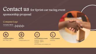 Contact Us For Sprint Car Racing Event Sponsorship Proposal Ppt Icons