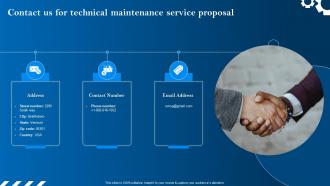 Contact Us For Technical Maintenance Service Proposal Ppt Elements