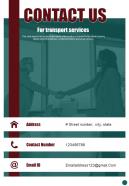 Contact Us For Transport Services Business Proposal For Transport One Pager Sample Example Document