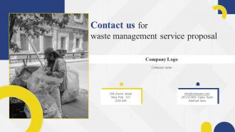 Contact Us For Waste Management Service Proposal Ppt Model Graphics Design