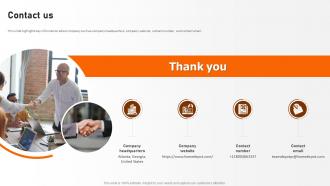 Contact Us Home Depot Investor Funding Elevator Pitch Deck