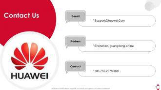 Contact Us Huawei Investor Funding Elevator Pitch Deck