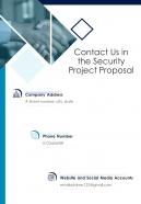 Contact Us In The Security Project Proposal One Pager Sample Example Document