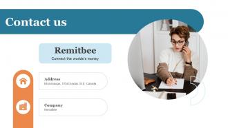 Contact Us International Remittance Provider Investor Funding Elevator Pitch Deck