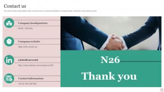 Contact Us N26 Investor Funding Elevator Pitch Deck