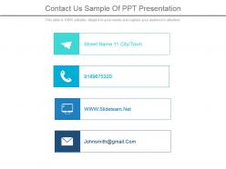 Contact Us Sample Of Ppt Presentation