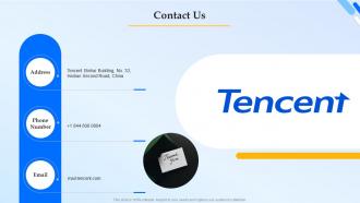 Contact Us Tencent Investor Funding Elevator Pitch Deck