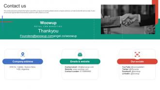Contact Us Woowup Investor Funding Elevator Pitch Deck