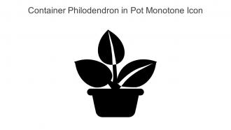 Container Philodendron In Pot Monotone Icon In Powerpoint Pptx Png And Editable Eps Format
